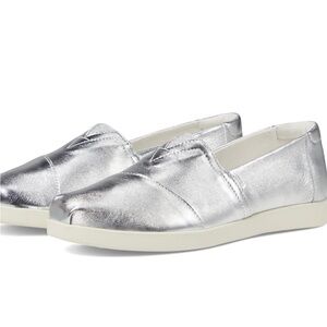 Toms Alpargata Plus Silver Metallic Leather